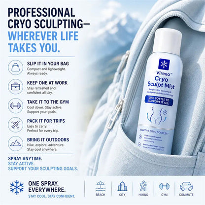 Virexo™  Cryo Sculpt Mist 4-in-1: Adaptive fat-sculpting technology, intelligent cooling, skin defense, and freshness.