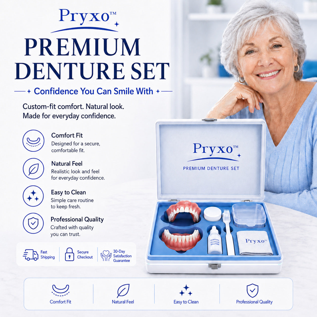 70% off! ⏰Pryxo™ Complete Dentures -- Th