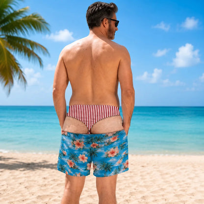 Funny Patriotic Men Swim Trunks - Personalized Birthday Gifts